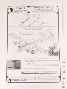 1/48 Boeing B-17 Flying Fortress Machine Gun Barrels Set - Master