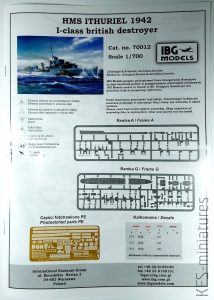 1/700 HMS Ithuriel 1942 I-class british destroyer - IBG Models