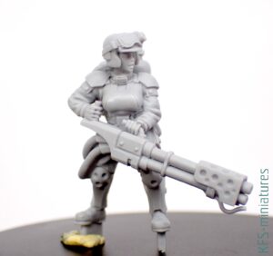 28mm Grimdark Guard Girl with Flame Thrower - Brother Vinni