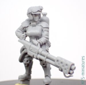 28mm Grimdark Guard Girl with Flame Thrower - Brother Vinni