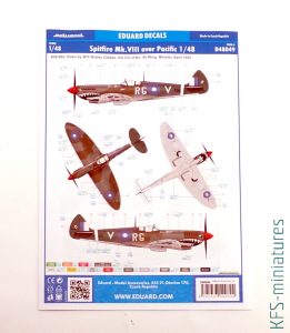 1/48 Spitfire Mk. VIII - Kalkomanie - Eduard