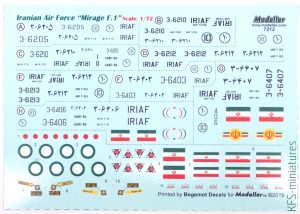 1/72 Iranian Air Force “Mirage F.1” - Kalkomanie -  KMA Modeller
