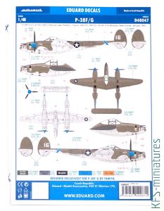 1/48 P-38 - Kalkomanie - Eduard