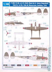 1/48 P-38 - Kalkomanie - Eduard