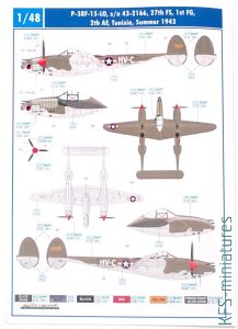 1/48 P-38 - Kalkomanie - Eduard