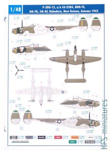 1/48 P-38 - Kalkomanie - Eduard