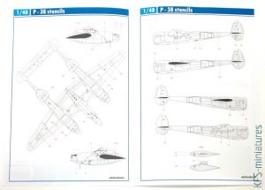 1/48 P-38 - Kalkomanie - Eduard