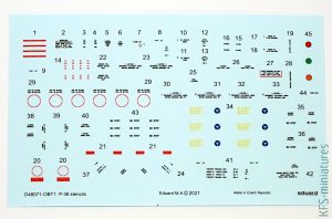 1/48 P-38 - Kalkomanie - Eduard