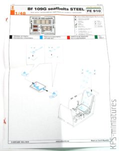 1/48 Bf 109G seatbelts STEEL - Eduard